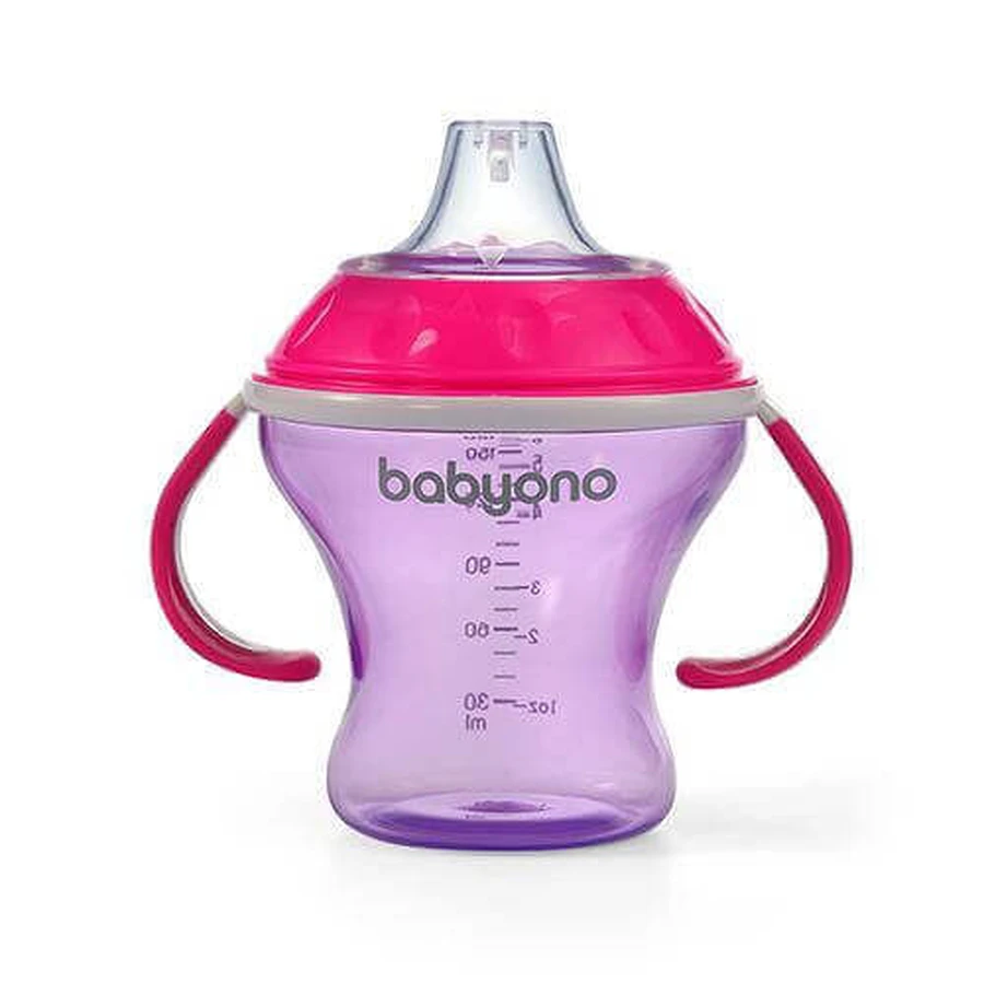 BABY ONO Чашка с соской с мягким горлышком 1456/02 розовая/фиолетовая, 180 мл: цены и характеристики