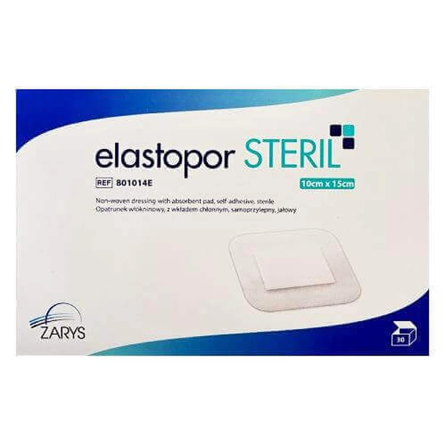 Пов'язка з нетканого адгезивного матеріалу ELASTOPOR STERIL стерильна з поглинаючою подушечкою 10x15см, 30 шт.: ціни та характеристики
