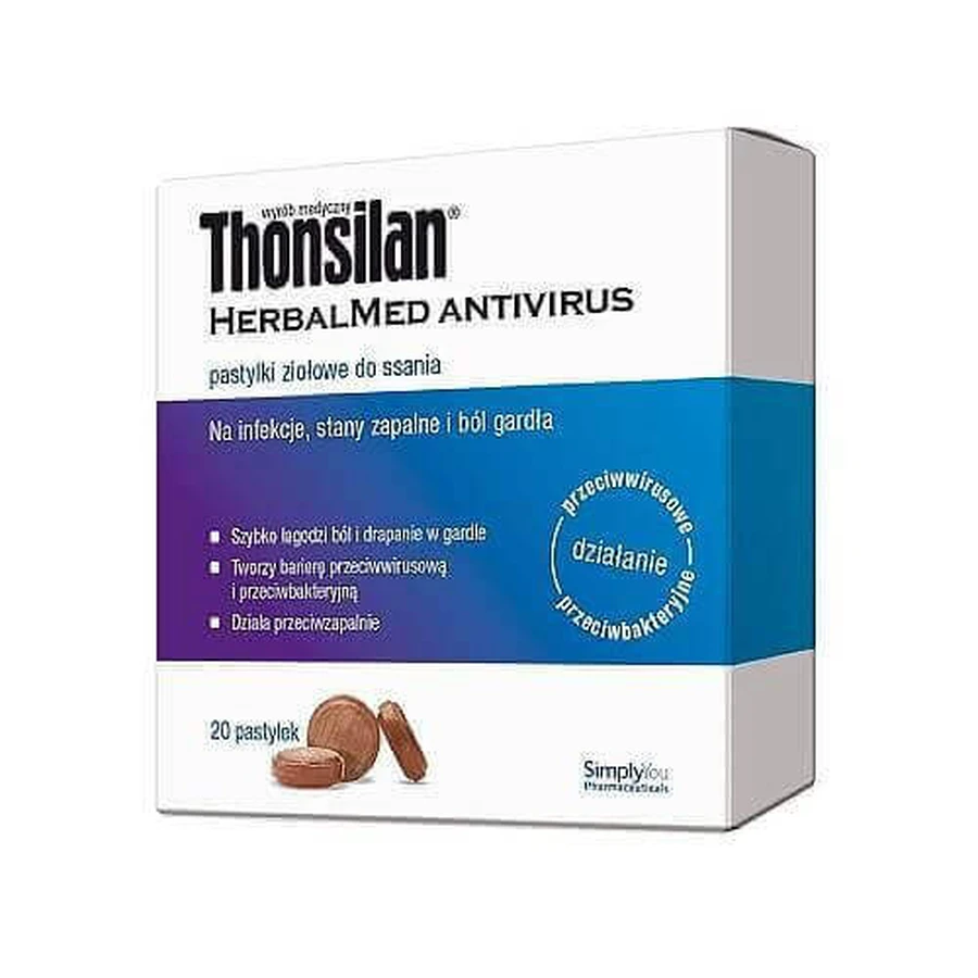 Thonsilan HerbalMed Антивирус, 20 пастилок: цены и характеристики