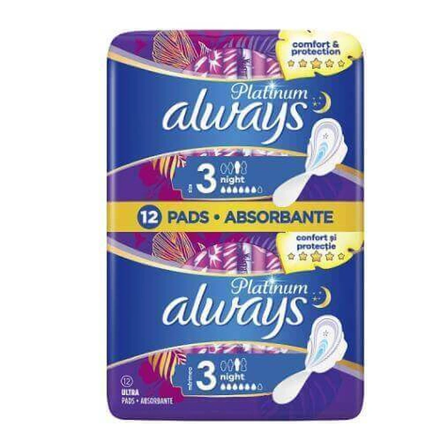 Нічні підгузники ALWAYS Platinum Ultra Night Duo Slip з крильцями, 12 шт.: ціни та характеристики
