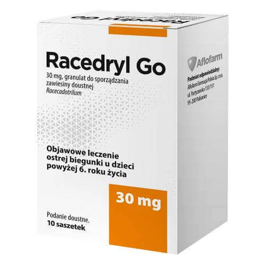 Racedryl Go 30 мг, 10 пакетиков - лекарство от диареи у детей: цены и характеристики