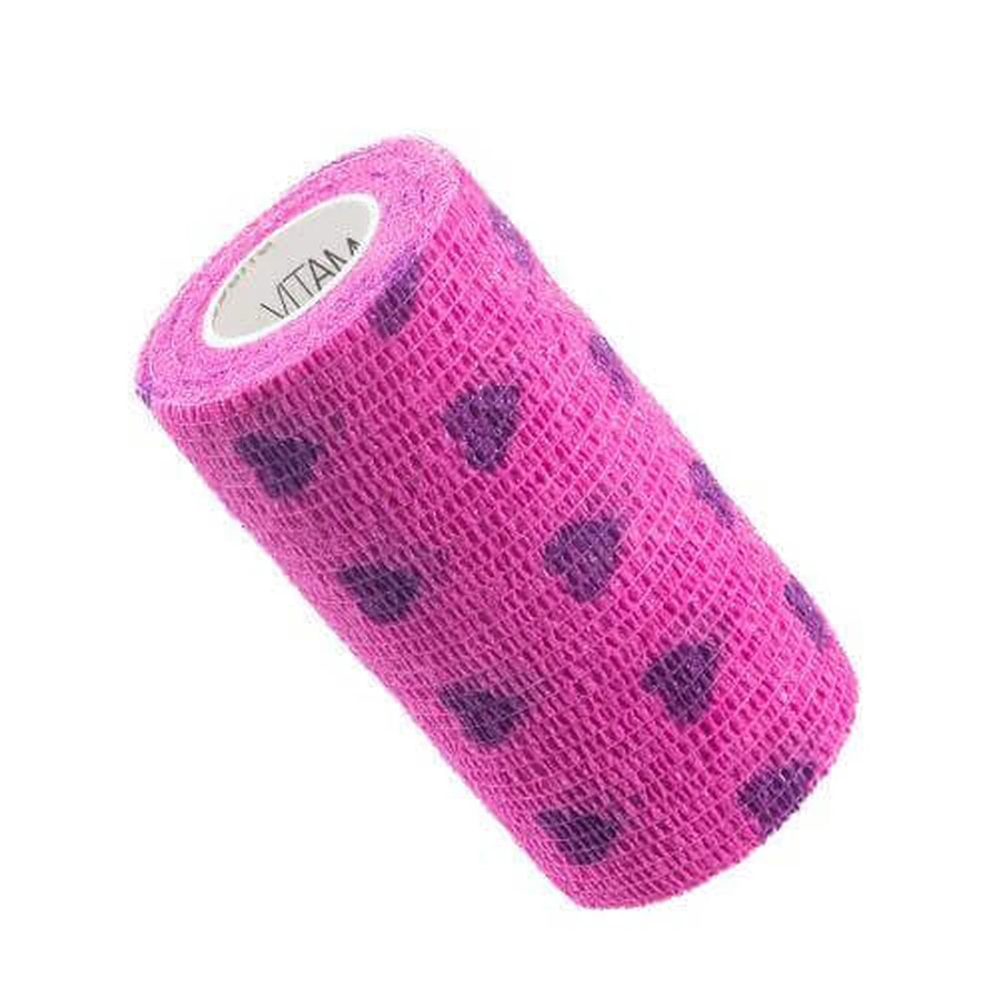 VITAMMY Autoband Эластичный когезивный бинт 10 см x 450 см Сердечки фиолетовые: цены и характеристики