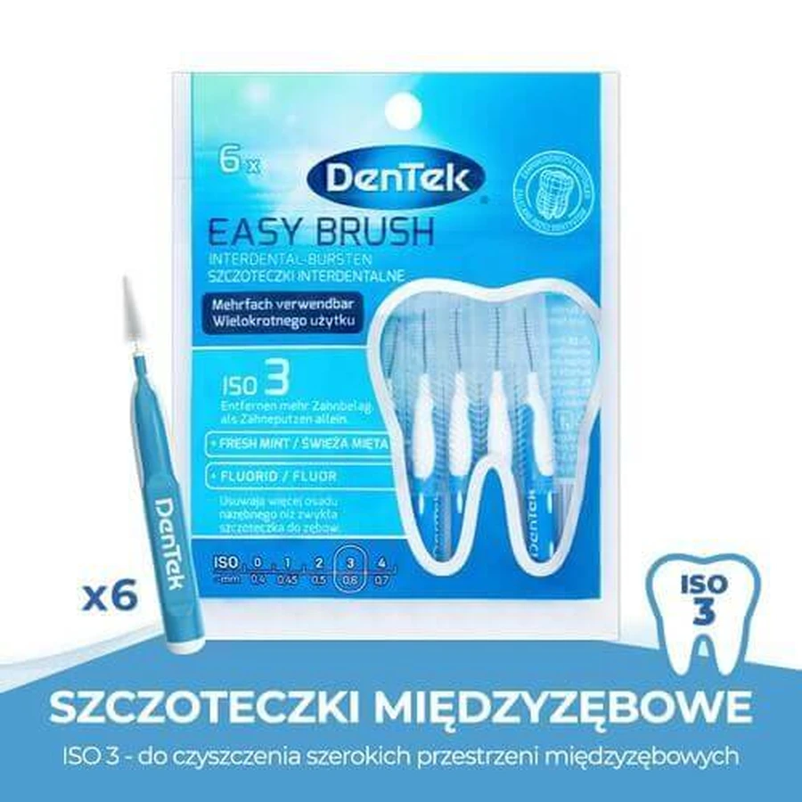 DENTEK Межзубные щетки Easy Brush размер 3, 6шт: цены и характеристики