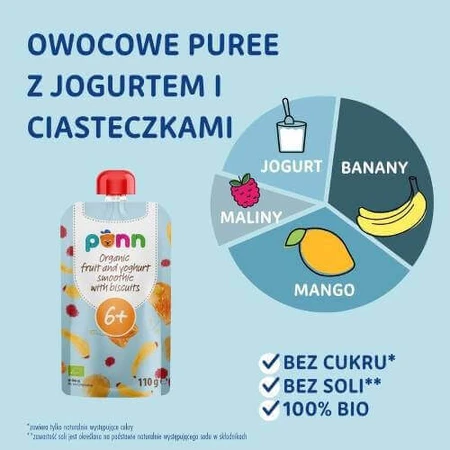 САЛЬВЕСТ ПХНН БИО Фруктовое пюре с йогуртом и печеньем, 110 г: цены и характеристики