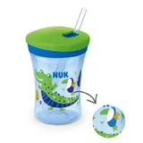 Поїльник NUK Action Cup з силіконовою трубочкою 12м+ синій, 230мл