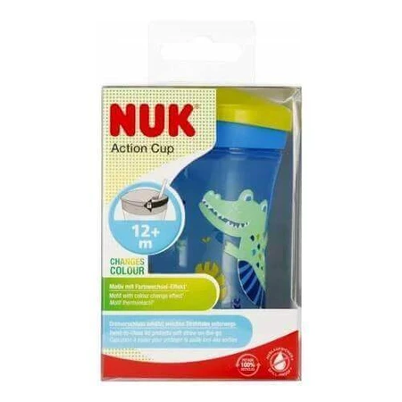 NUK Action Cup каплевидная чашка с силиконовой соломинкой 12м+ голубая, 230 мл: цены и характеристики