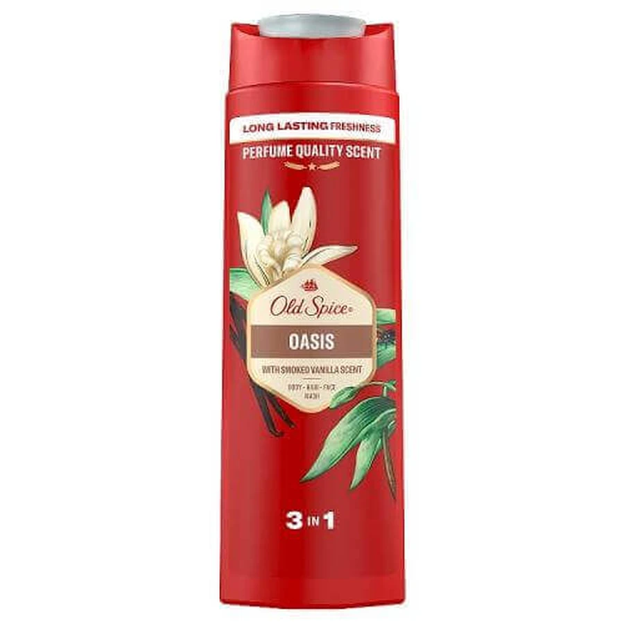 Old Spice Oasis Гель для душу та шампунь 3-в-1 для чоловіків, 400 мл: ціни та характеристики