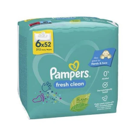 Влажные салфетки Pampers Fresh Clean, 6x 52шт: цены и характеристики