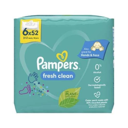 Влажные салфетки Pampers Fresh Clean, 6x 52шт: цены и характеристики