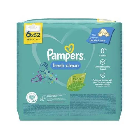 Влажные салфетки Pampers Fresh Clean, 6x 52шт: цены и характеристики