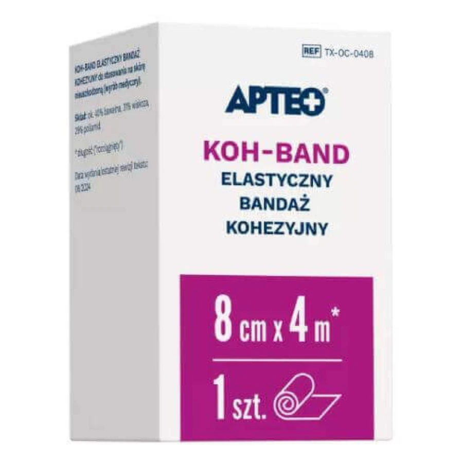Apteo Koh-Band Еластичний когерентний бинт 8 см х 4 м, 1 шт.: ціни та характеристики