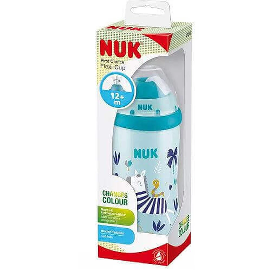 NUK Flexi Cup М'яка солом'яна чашка 12м+ синя, 300мл: ціни та характеристики