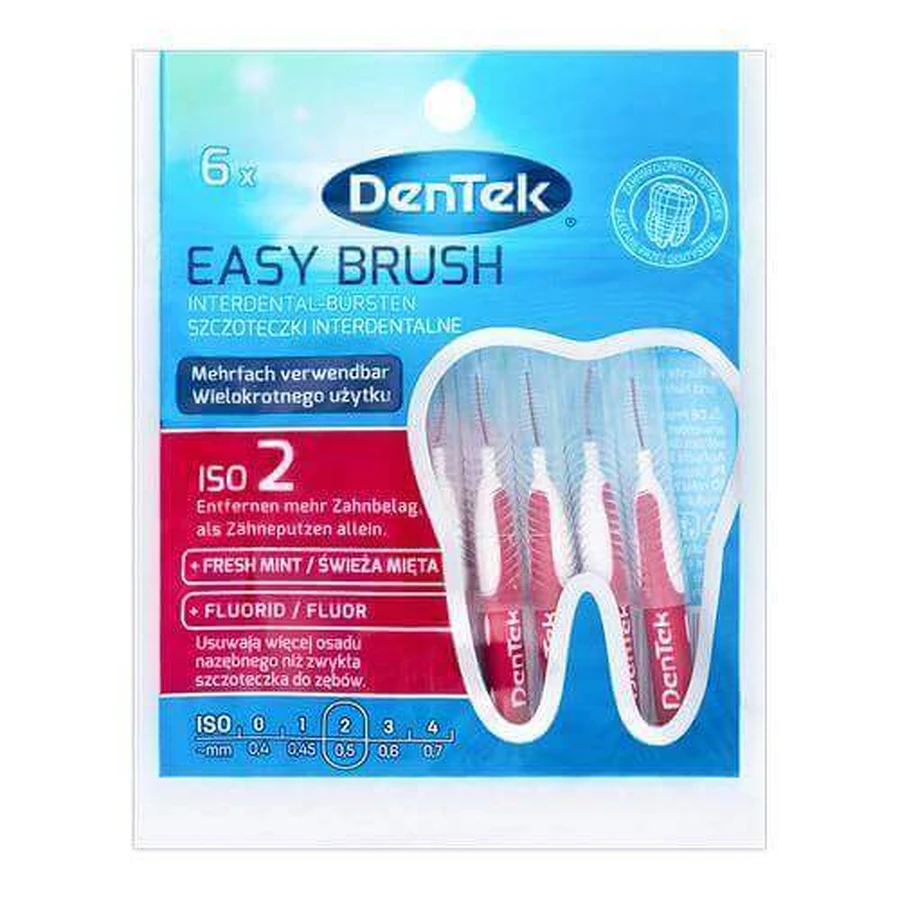 Щітки міжзубні DENTEK Easy Brush розмір 2, 6шт: ціни та характеристики