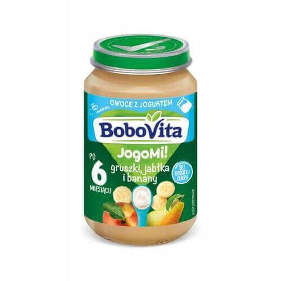 BOBOVITA JogoMi! Фруктовий з йогуртом груші, яблука та банани з 6 місяців, 190г: ціни та характеристики