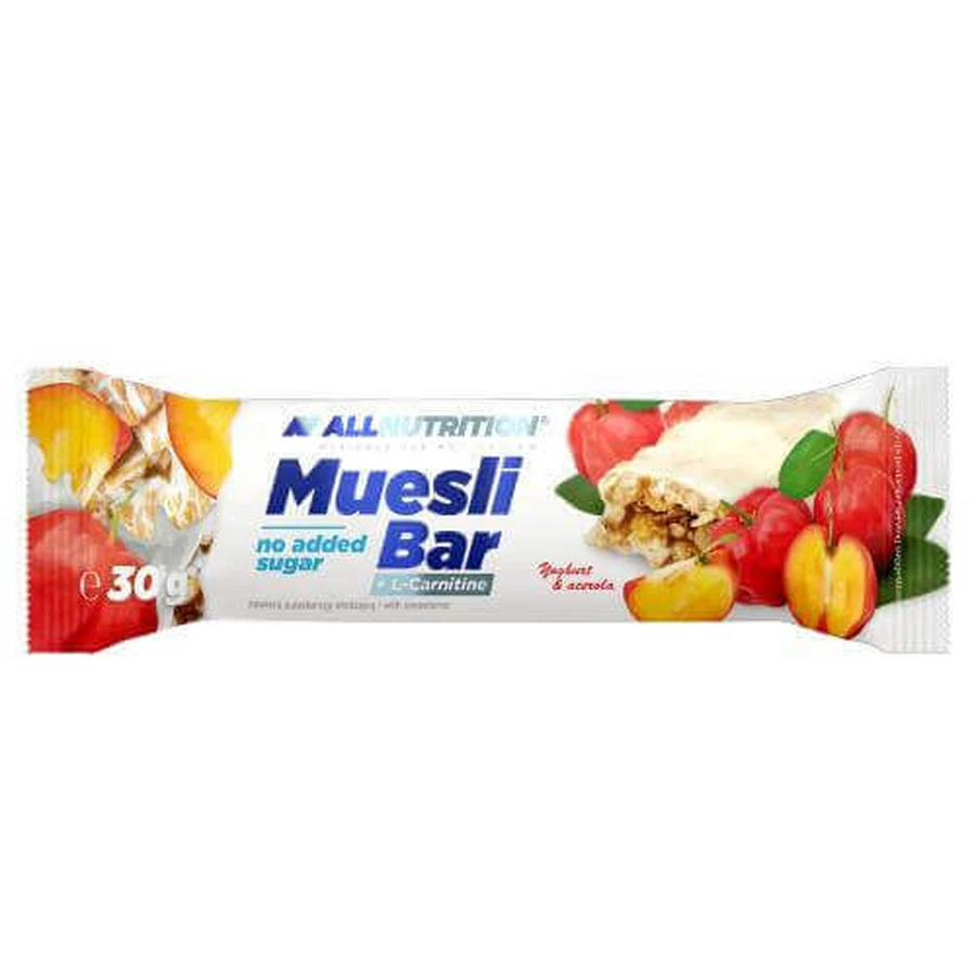 Енергетичний батончик ALLNUTRITION Muesli Bar з л-карнітином, йогуртом та ацеролою, 30 г: ціни та характеристики