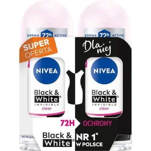 NIVEA Гель-рулон BLACK&WHITE Invisible Clear, 2 x 50 мл, 2 x 50 мл