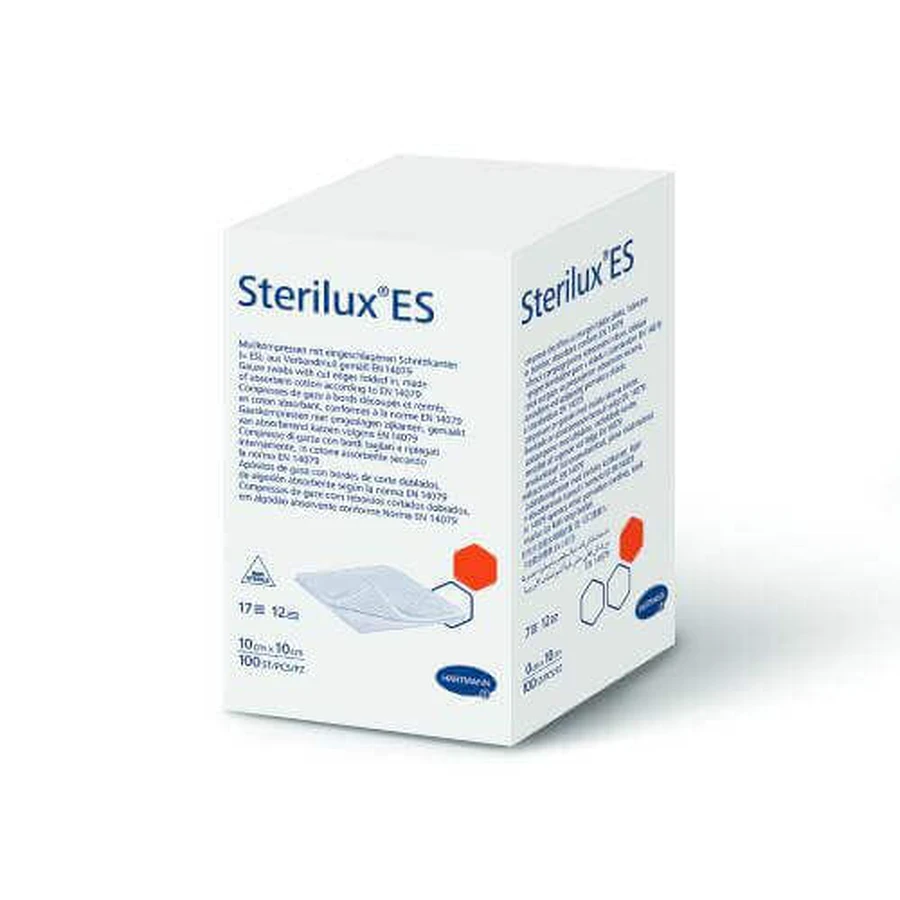 STERILUX ES нестерильные 17-ниточные 12-слойные марлевые тампоны 10см x10см, 100шт: цены и характеристики
