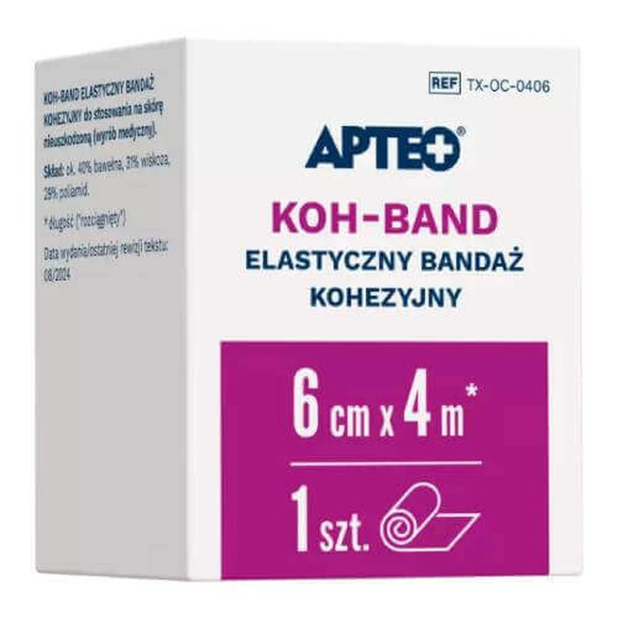 Apteo Koh-Band Еластичний когерентний бинт 6 см х 4 м, 1 шт.: ціни та характеристики