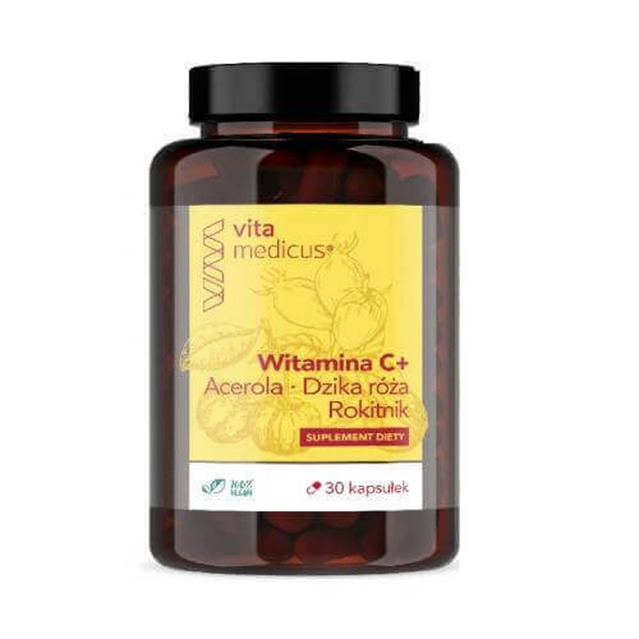 Вітамін С+ ацерола дика обліпиха VitaMedicus, 30 капсул: ціни та характеристики