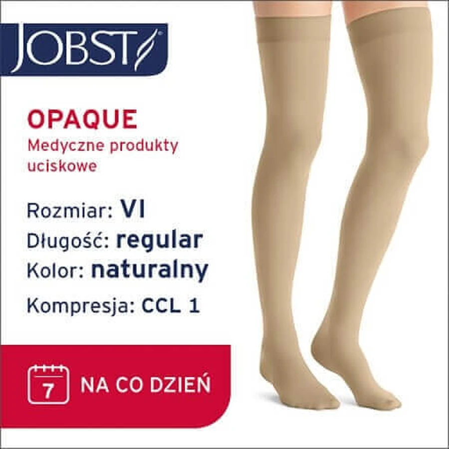 Длинные компрессионные чулки JOBST OPAQUE CCL1 натуральные, размер 6 ZP: цены и характеристики