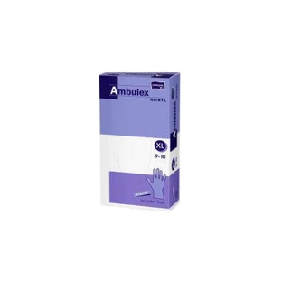 AMBULEX Одноразовые неопудренные нитриловые перчатки размера XL, 100 штук