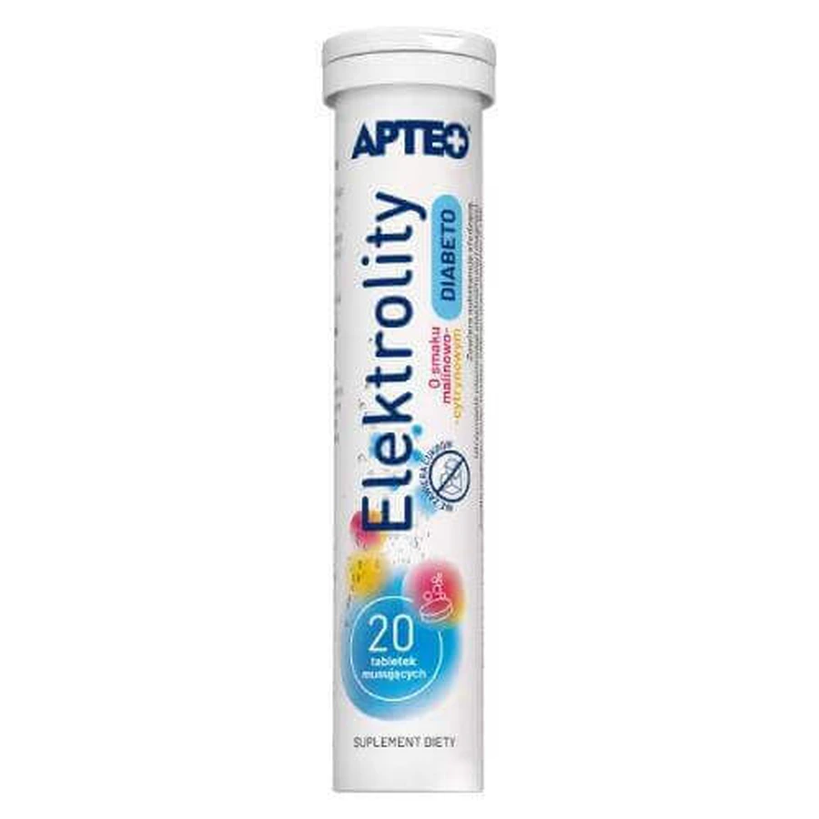 Apteo Elektrolity Diabeto зі смаком малини та лимону, 20 мусів.: ціни та характеристики
