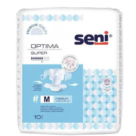 SENI OPTIMA SUPER MEDIUM підгузки з поясом, 10 шт.: ціни та характеристики