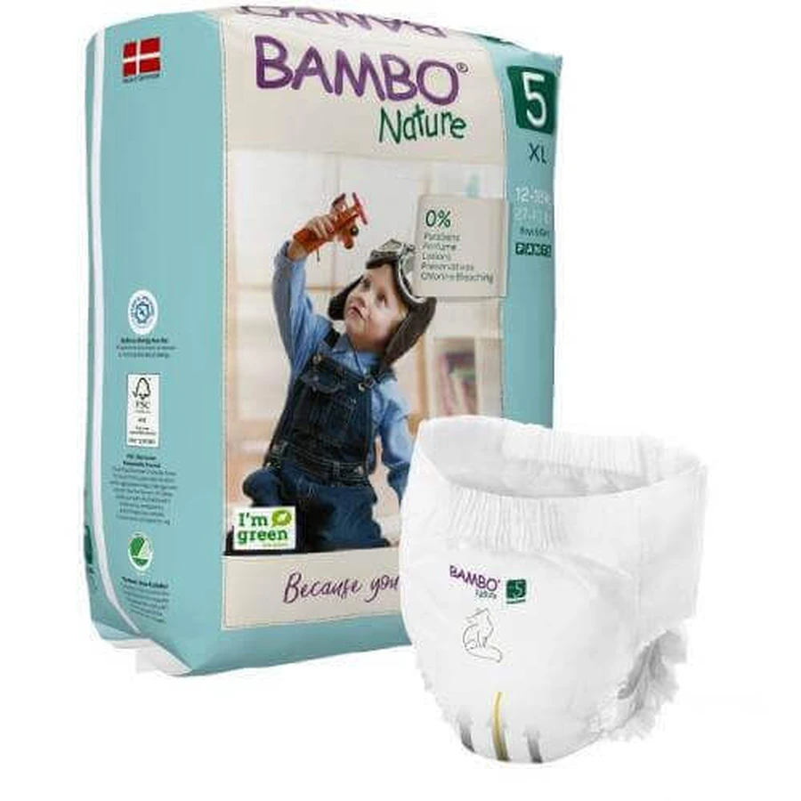 Підгузки BAMBO Nature PANTS 5 (XL 12-18кг), 19шт: ціни та характеристики