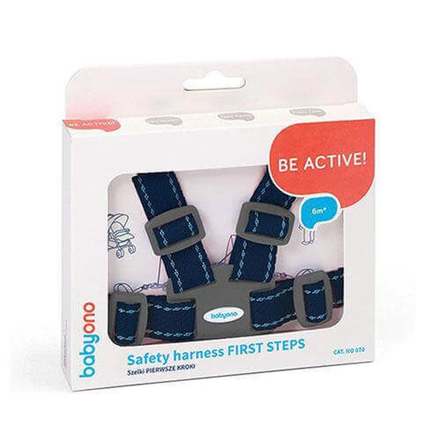 BabyOno Дитячі ремені безпеки для прогулянок і колясок FIRST STEPS 6м+ 070/01 темно-синій: ціни та характеристики