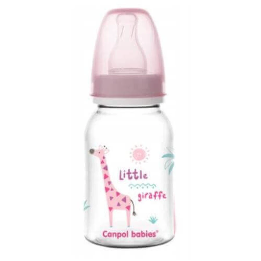 CANPOL BABIES Бутылочка узкая 120 мл Африка Розовый жираф 0м+ 59/100: цены и характеристики