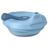 B.BOX fill+feed силиконовая миска с загубником и крышкой для кормления Голубая, 1 шт
