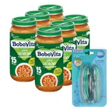 BoboVita Тушеная птица с грибами с 15 месяцев, 6 х 250 г + Набор столовых приборов Canpol Babies в футляре, 1 шт.