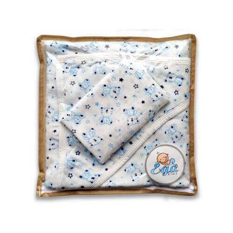 EGA KIDS Baby bamboo layette blue teddy bear black star: цены и характеристики