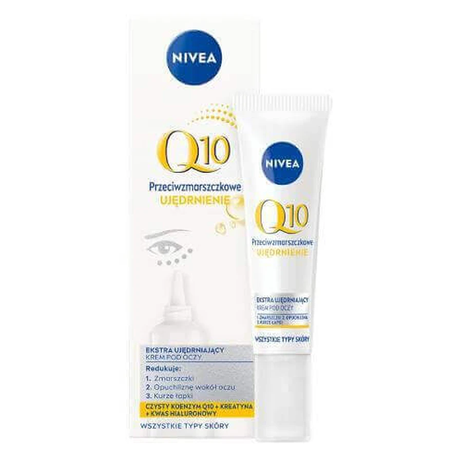 Зміцнюючий крем для шкіри навколо очей Nivea Q10 проти зморшок, 15 мл: ціни та характеристики