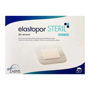 Пов'язка з нетканого адгезивного матеріалу ELASTOPOR STERIL стерильна з поглинаючою подушечкою 10x12см, 30 шт.
