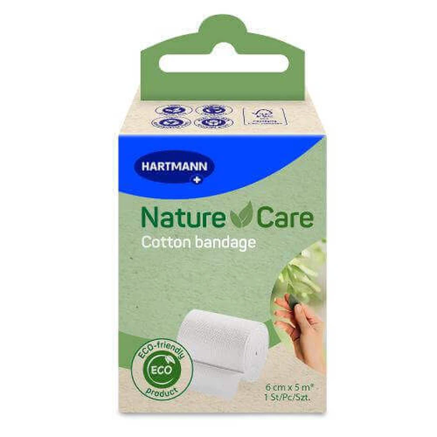 HARTMANN Nature Care Натуральный хлопковый эластичный бинт 6смx5м, 1шт: цены и характеристики