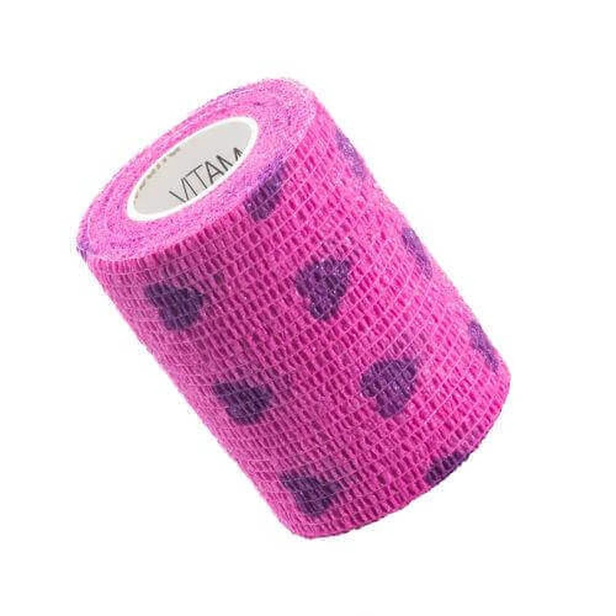 VITAMMY Autoband Эластичный когезивный бинт 7,5 см x 450 см Сердечки фиолетовые: цены и характеристики
