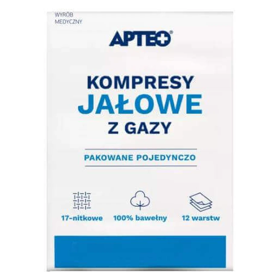APTEO стерильные 12-слойные 17-ниточные компрессы 10х10см, 3шт: цены и характеристики