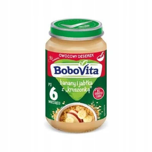 BOBOVITA Бананы и яблоки с крошкой после 6 месяцев, 190 г