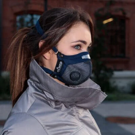 Спортивная маска Olmed Navy Blue (1+1 фильтр) размер L разработана Анжеликой Юзефчик: цены и характеристики