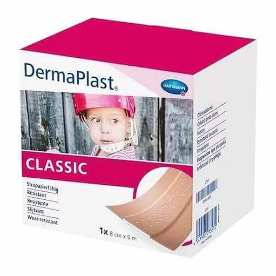 Пластир DermaPlast Класичний 8 см х 5 м: ціни та характеристики