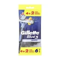 Gillette Blue 3 гладкие бритвы для бритья, 6 шт.