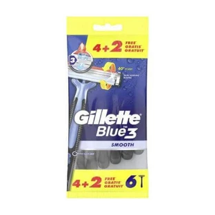 Gillette Blue 3 гладкие бритвы для бритья, 6 шт.