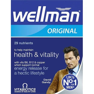 Vitabiotics Wellman Original Health & Vitality Over 27 Nutrients Testosterone Boosting Supplement 30 tabs