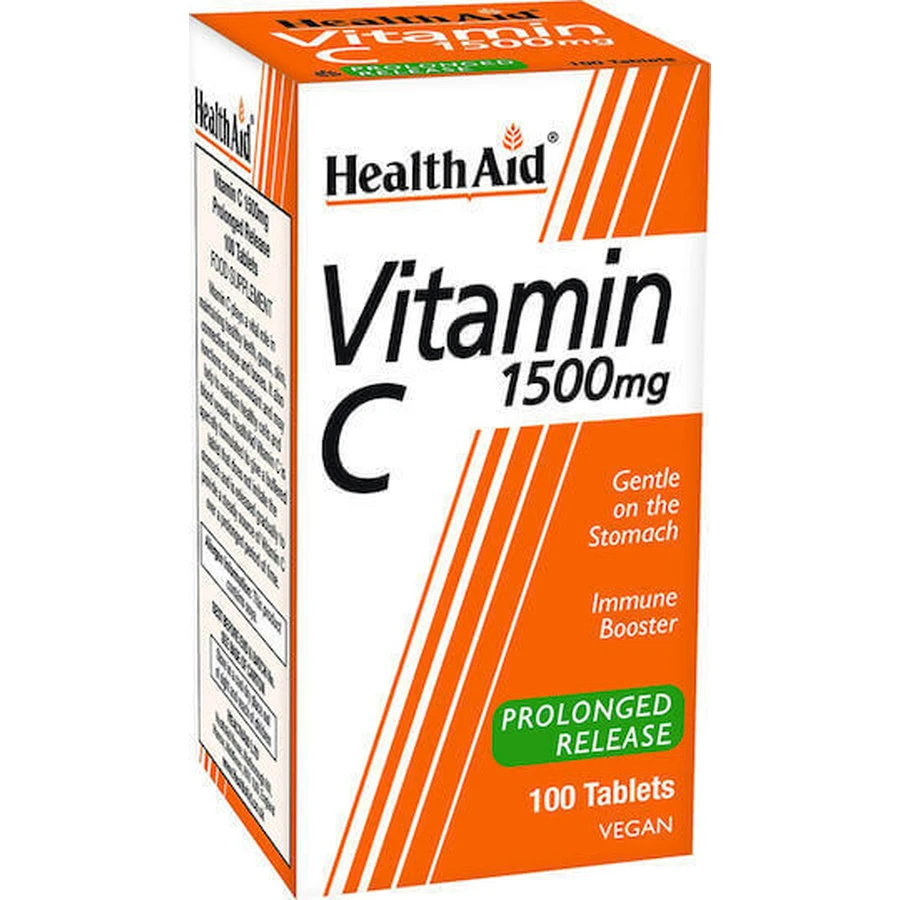 Health Aid Вітамін С Вітамін для зміцнення імунітету, шкіри та антиоксидантної дії 1500 мг 100 х 1 таблетка: ціни та характеристики