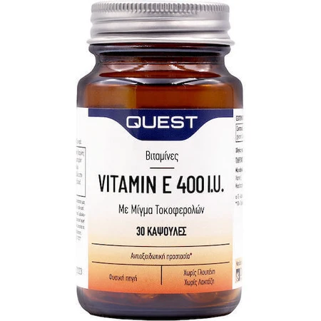 Quest Vitamin E Вітамін для шкіри та антиоксидантної дії 400iu 268мг 30 капс.: ціни та характеристики