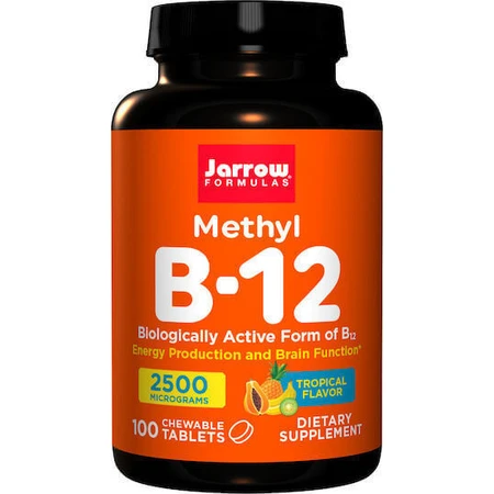 Jarrow Formulas Метил В-12 Вітамін для здоров'я нервової системи 2500мкг Тропічний 100 пастилок: ціни та характеристики