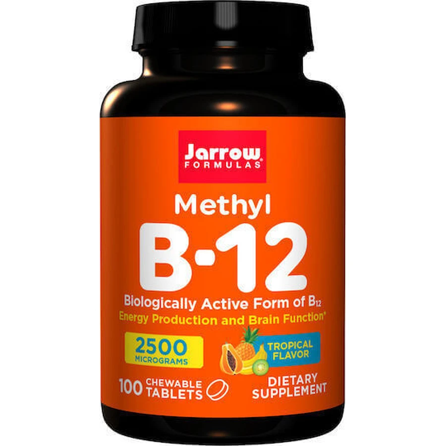 Jarrow Formulas Метил В-12 Вітамін для здоров'я нервової системи 2500мкг Тропічний 100 пастилок: ціни та характеристики