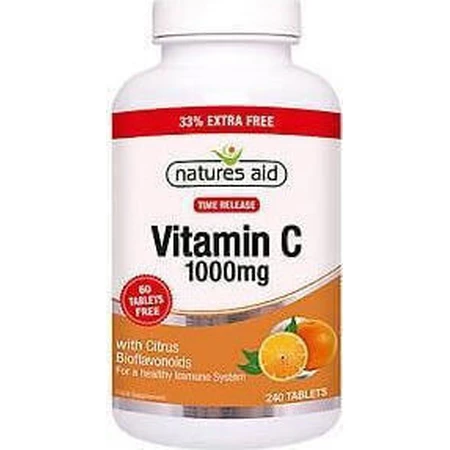 Natures Aid Витамин C 1000 мг с цитрусовыми биофлавоноидами Низкокислотный витамин для укрепления иммунной системы, кожи и антиоксидантного действия 1000 мг 240 таблеток: цены и характеристики