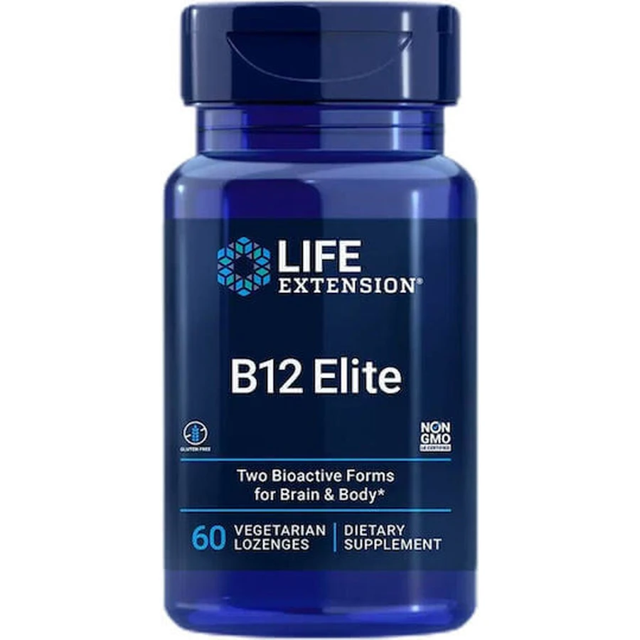Life Extension B12 Elite Vitamin для здоровья нервной системы 60 сублингвальных таблеток: цены и характеристики